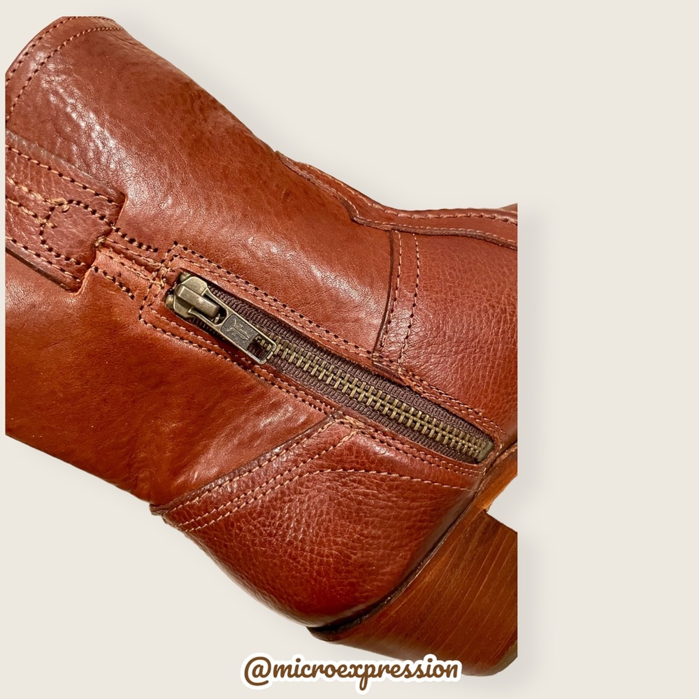 RARE Jane Trapunto Leather Short Cowboy Heel Boots - Picture 11 of 16